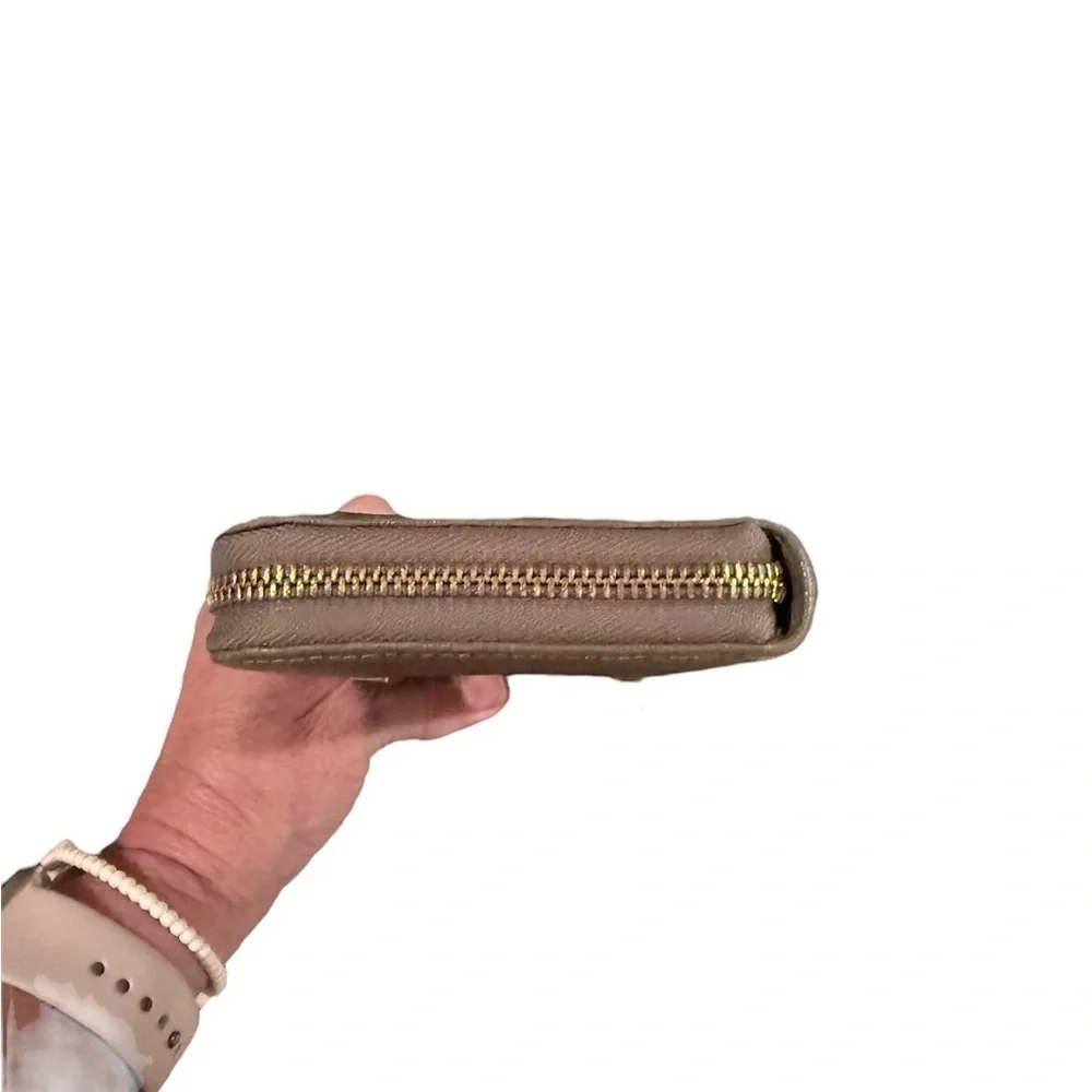 Furla Gold Zip-Around Wallet Sleek Design